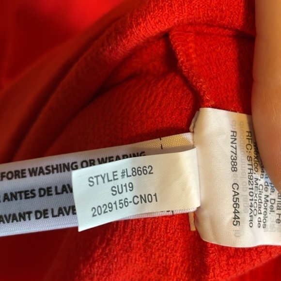 Madewell Texture & Thread Tiered Sleeve Mini Dress Women’s Size Small Orange - Picture 8 of 8